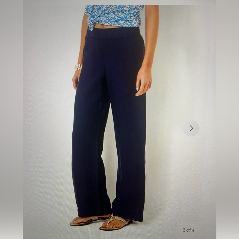🌻NWT🌻 Lilly Pulitzer 31” Deri Linen Palazzo Pant. - Picture 3 of 6